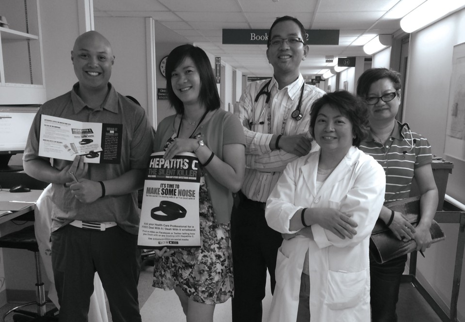 Nurses and clinic staff holding Deal With It screening kits.