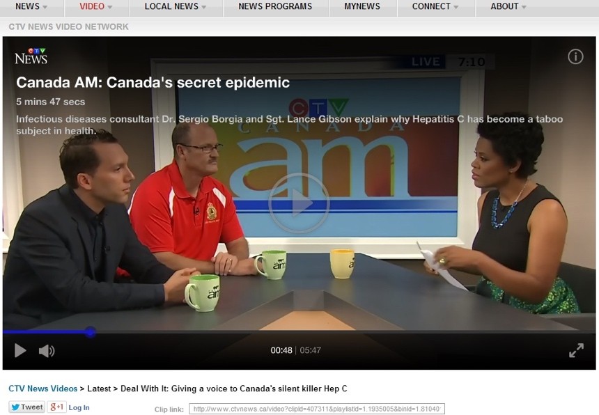 Canada AM segment on Hepatitis C featuring the Deal With It documentary.